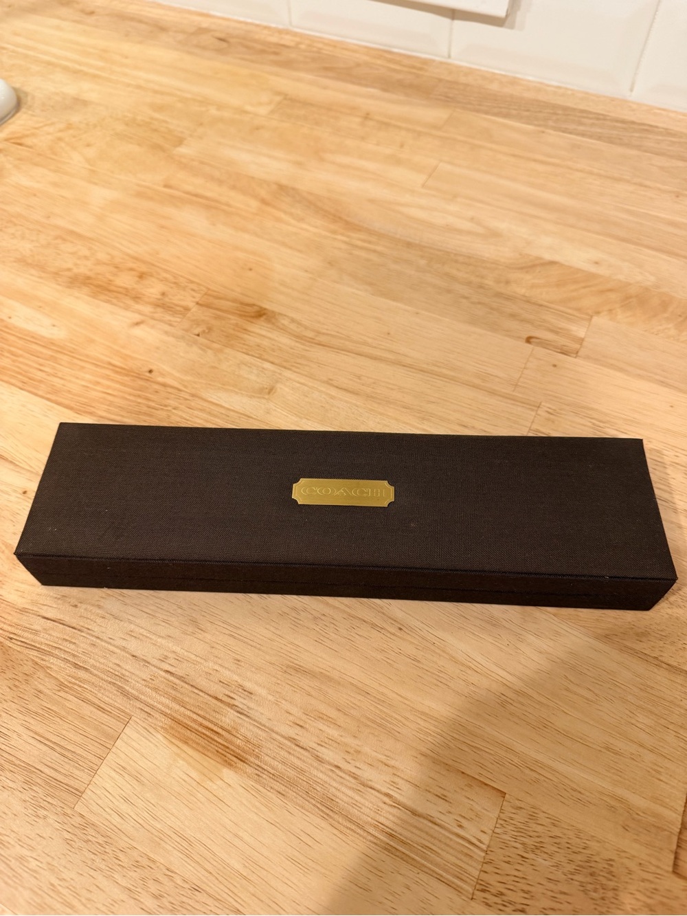 COACH old school watch case.. gold plate with suede interior